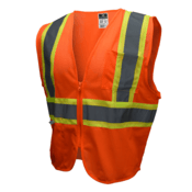 Radians® Economy Type R Class 2 Mesh Safety Vest w/ Two-Tone Trim, Orange, Size S