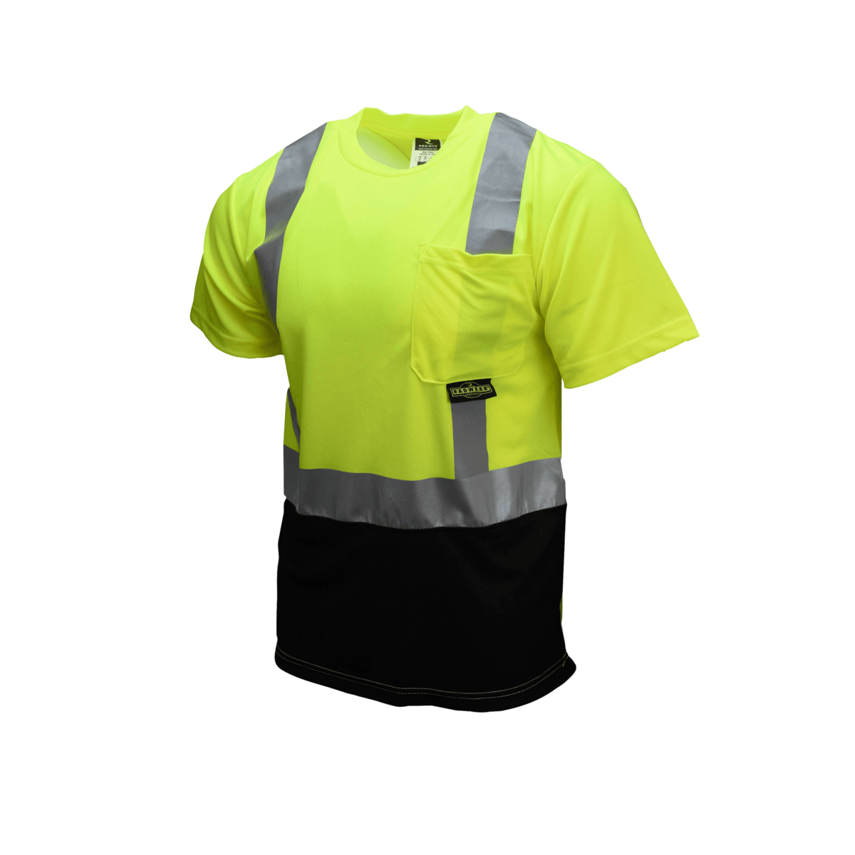 Radians® Type R Class 2 Short Sleeve Black Bottom T-Shirt, Green/Black, Size XL