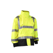 Radians® Heavy Duty Rip Stop Waterproof Rain Jacket, Hi-Vis Green, Size XL