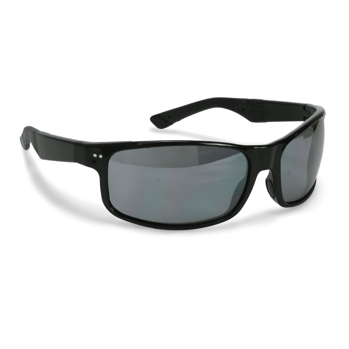 Radians Premium Safety Eyewear, Shiny Black Frame, Silver Mirror Lens
