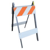 TrafFix Devices Type I Folding Barricade, 14 g Steel Legs, Plastic Panels, Two 8x24 Top EG Sheeting, Two 6x24 Bottom Unsheeted