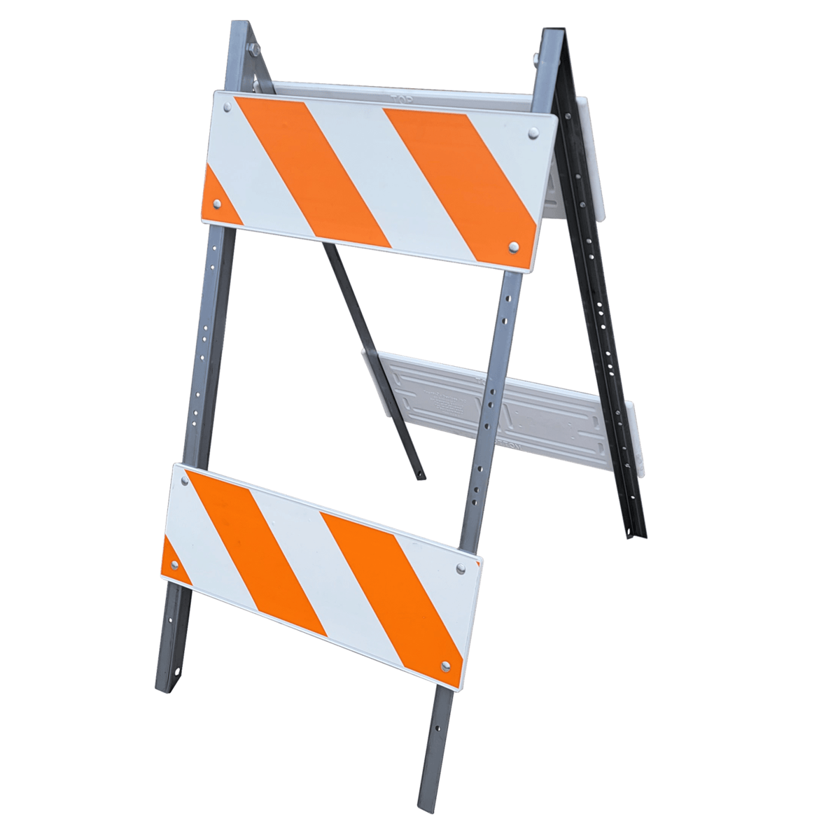 TrafFix Devices Type II Folding Barricade, 14 g Steel Legs, Plastic Panels,Two 8x24 Top EG Sheeting, Two 8x24 Bottom EG Sheeting