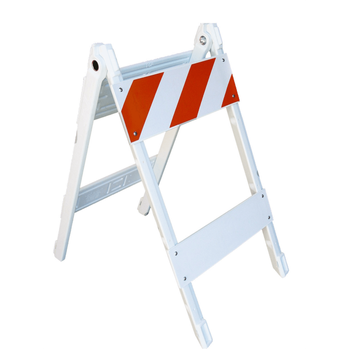 TrafFix Type I Folding Barricade, All Plastic 2 8x24 Top EG Sheeting, 2 6x24 Bottom Unsheeted