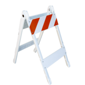 TrafFix Type I Folding Barricade, All Plastic 2 8x24 Top EG Sheeting, 2 6x24 Bottom Unsheeted