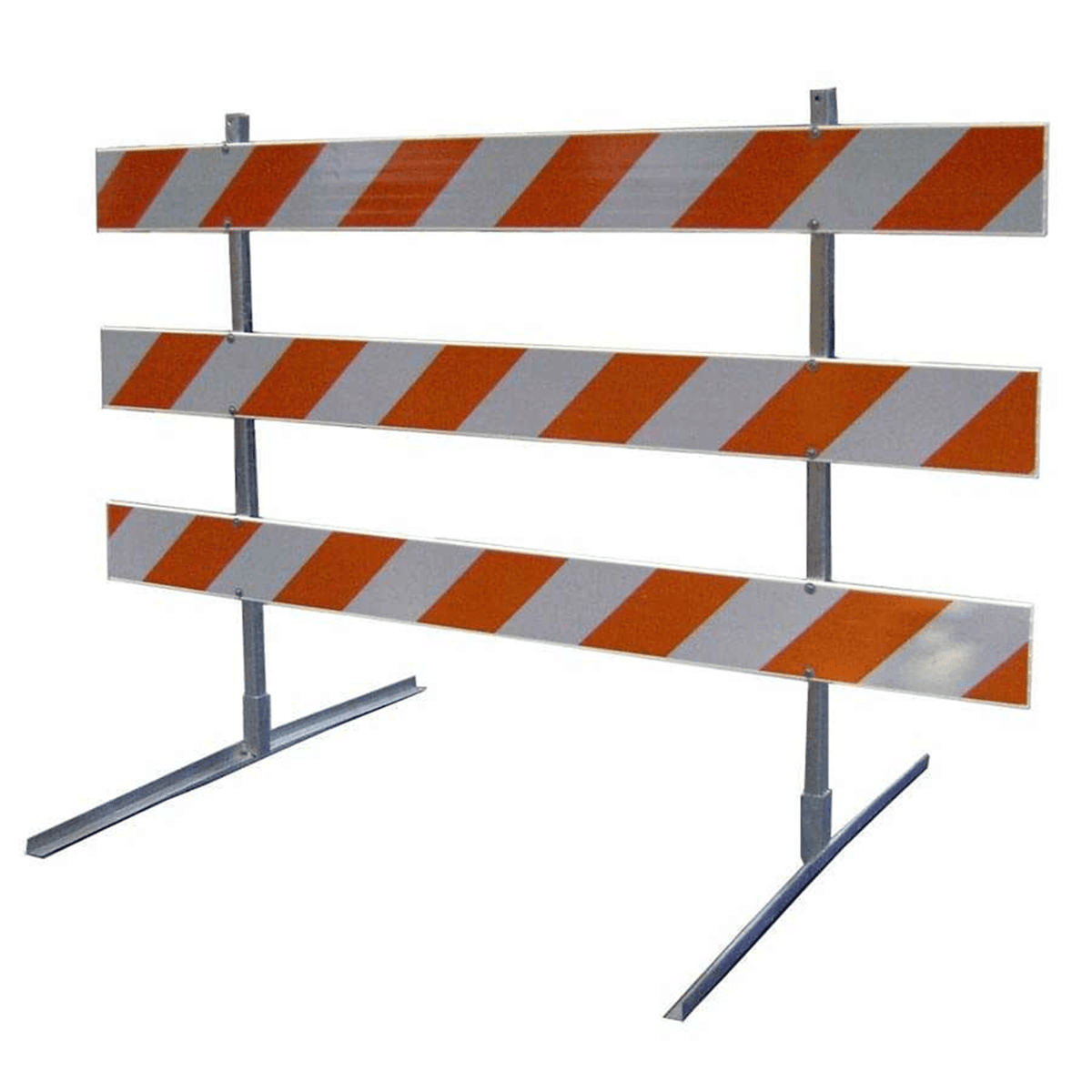 TrafFix Devices Type III Economy Barricade, 8 ft Rails HI Sheeting Both Sides