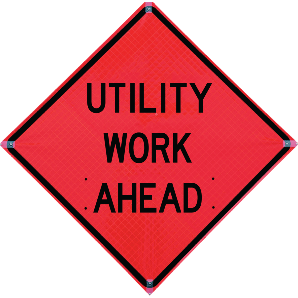 TrafFix Devices 36" Reflective Vinyl Roll Up Sign, UTILITY WORK AHEAD