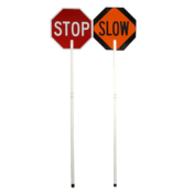 TrafFix Devices Stop Slow Paddle 24" x 24" HI Reflective w/ 6' Two Piece Plastic Handle & Boot