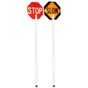 TrafFix Devices Stop Slow Paddle 24" x 24" No Reflective w/ 5' One Piece Plastic Handle & Boot