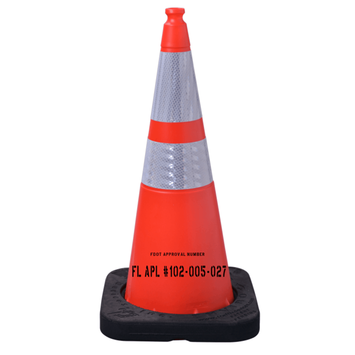 VizCon 36"/12 lbs Enviro Cone, Two Collars, Florida DOT Approval Stencil