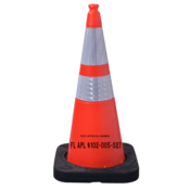VizCon 36"/12 lbs Enviro Cone, Two Collars, Florida DOT Approval Stencil