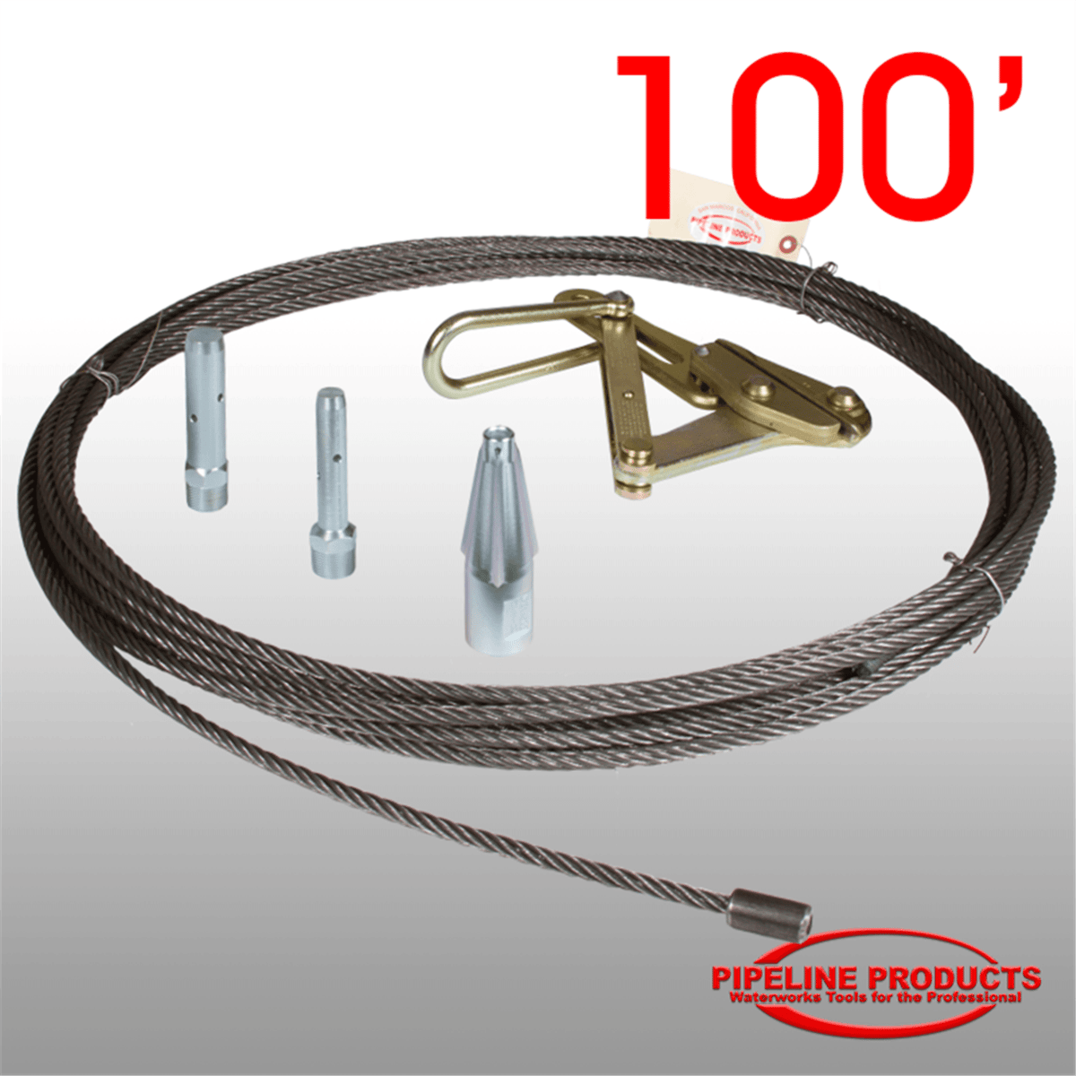 Pipeline 3/8" x 100' Long Heavy Duty Pulling Cable for Up to 15,000 lbs