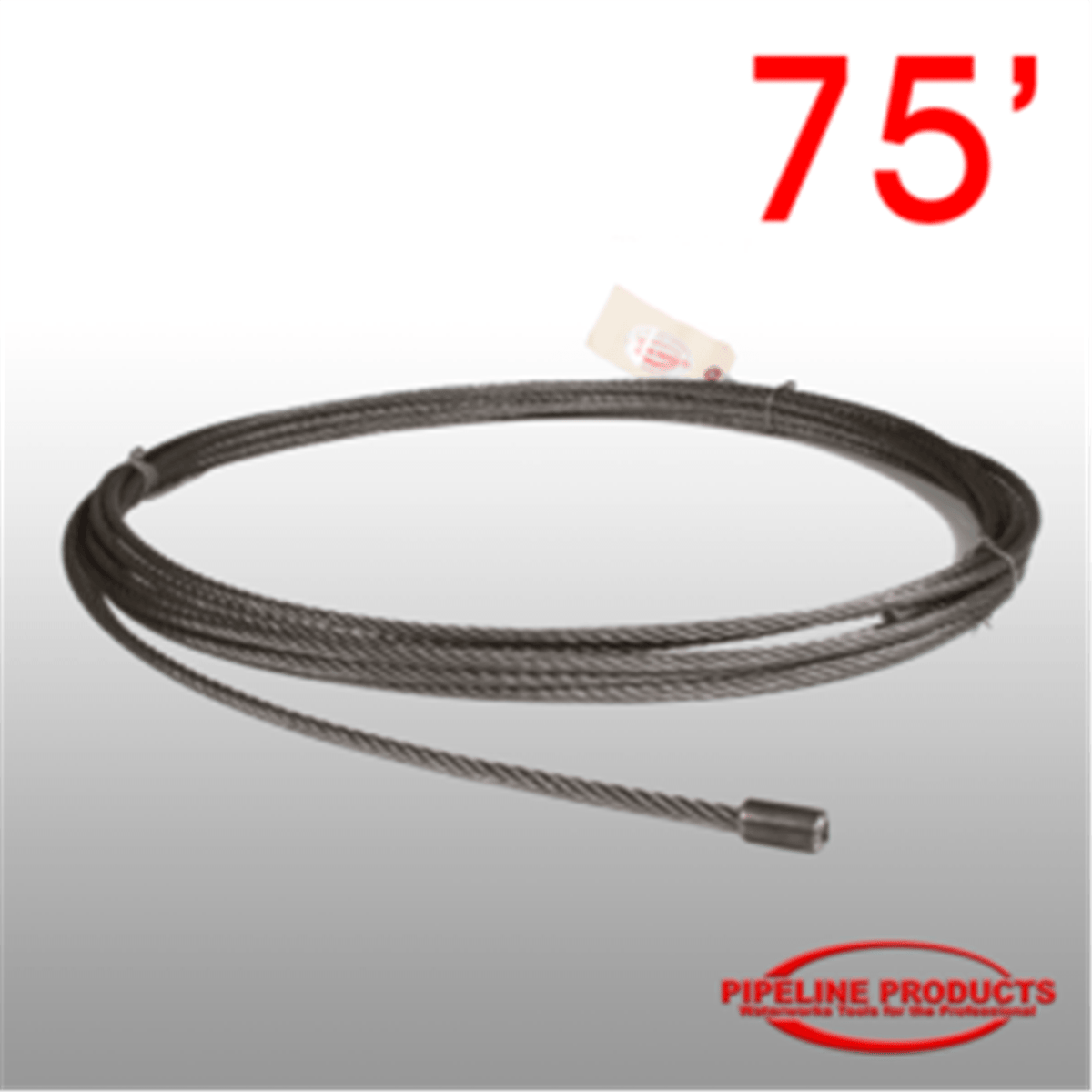 Pipeline 3/8" x 75' Long Heavy Duty Pulling Cable for Up to 15,000 lbs
