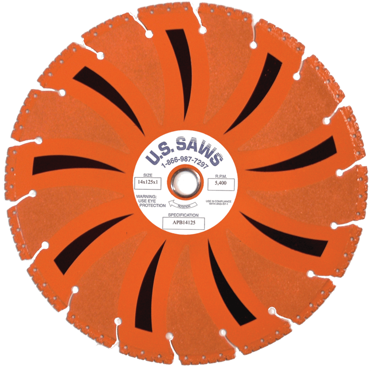 U.S. SAWS Tiger Tooth Diamond Pipe Cutting Blade, 14"