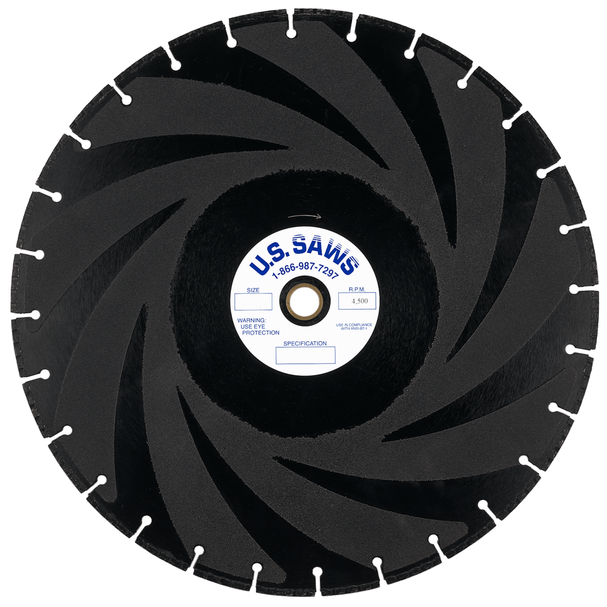 U.S. SAWS Pipe Piranha Diamond Pipe Cutting Blade, 12"