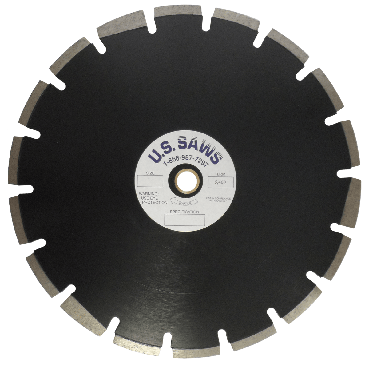 U.S. SAWS Major Asphalt, Diamond Blade for Asphalt, 16"