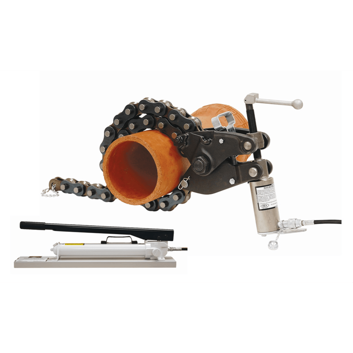 Wheeler-Rex Hydraulic Chain-Style Pipe Cutter for 6"-18" Cast Iron/Tile/Concrete