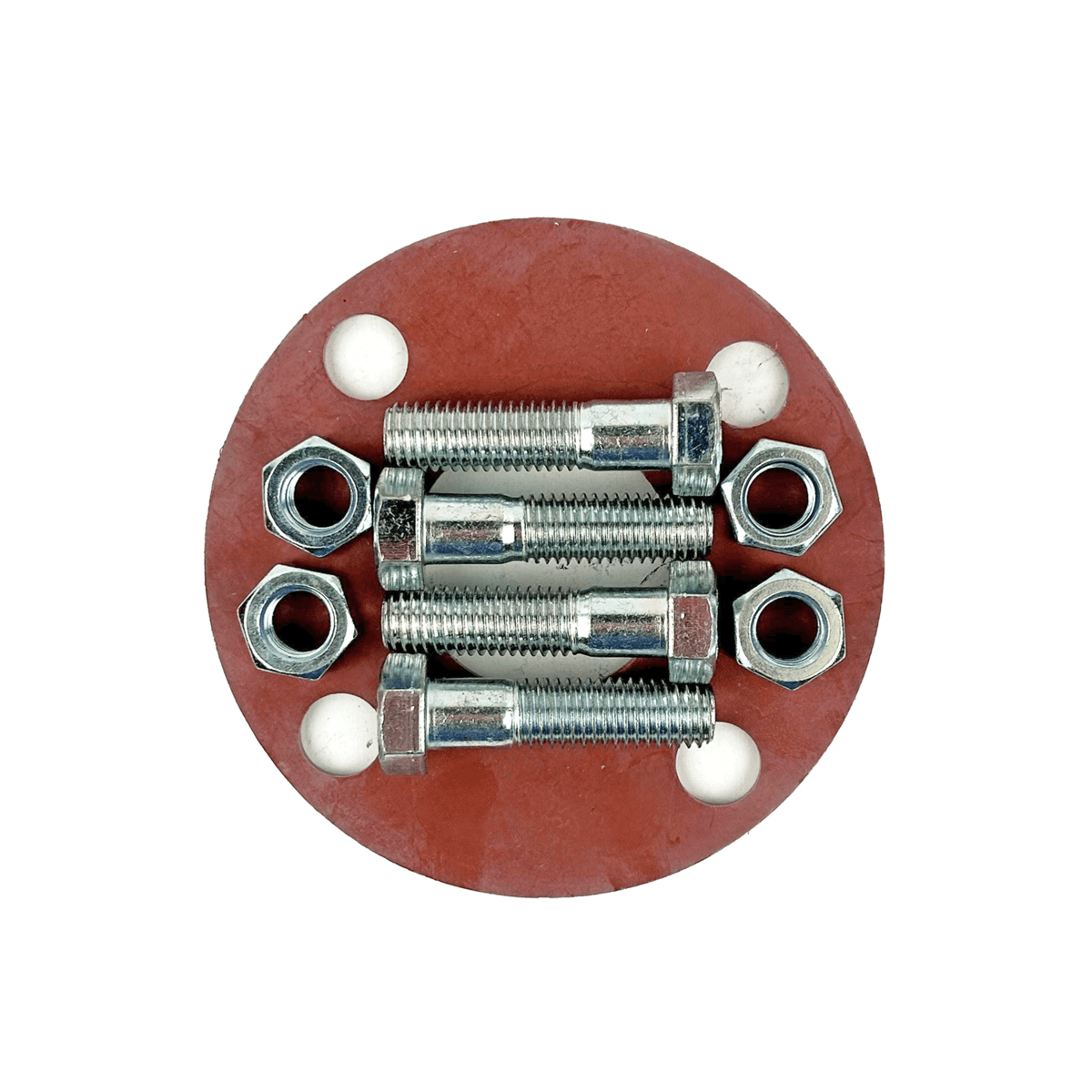 Flange Accessory Pack, Red Rubber Gasket, 2-1/2" Flange Size, Zinc Plated B&N