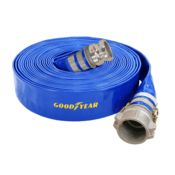 Abbott Rubber 1148 Series, Blue PVC Water Discharge Hose, 1.5" x 50', (GoodYear) 50' M &F Quick Alum