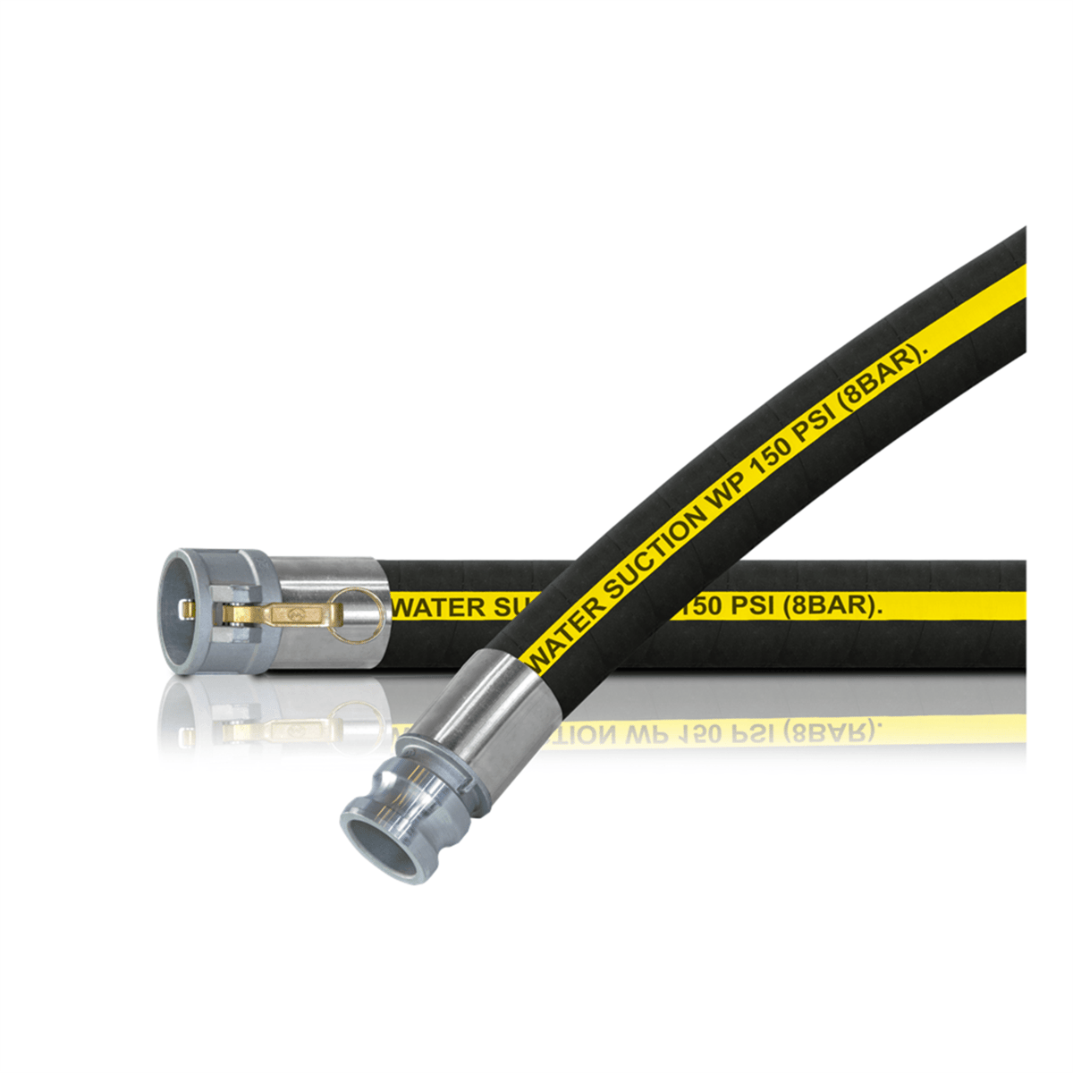 Abbott Rubber 1.5"x 20' Rubber Wire-Reinforced Water Suct Hose, 1210 Series, CxE, 1210-1500-20-CE
