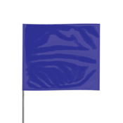 Presco Marking Flag, 2" x 3" Flag, 15" Wire Staff, Blue, Pack of 100