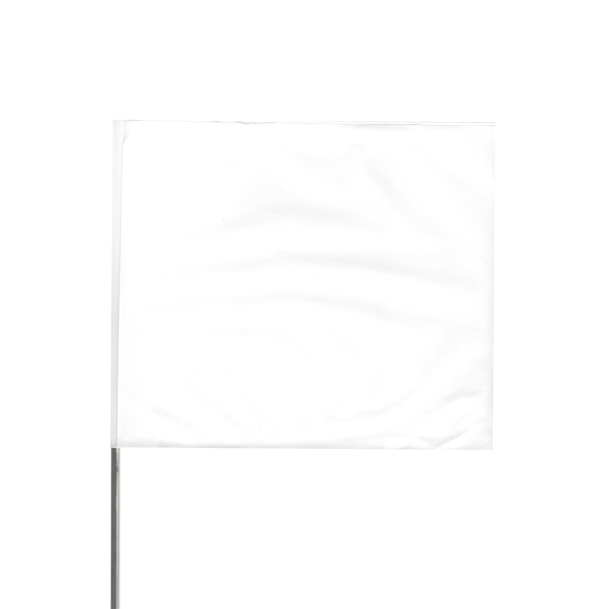 Presco Marking Flag, 2" x 3" Flag, 21" Wire Staff, White, Pack of 100