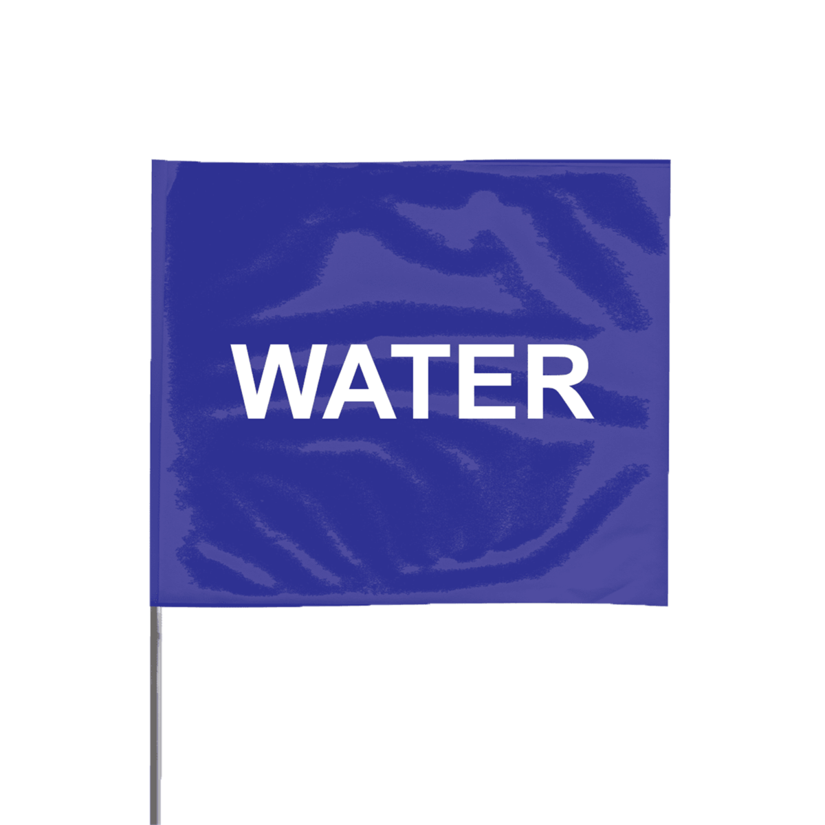 Presco Marking Flag, 4" x 5" Flag, 21" Wire Staff, Blue, Water, Pack of 100