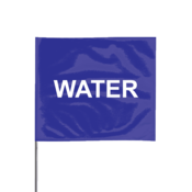 Presco Marking Flag, 4" x 5" Flag, 21" Wire Staff, Blue, Water, Pack of 100
