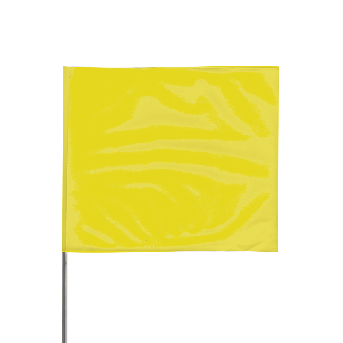 Presco Marking Flag, 4" x 5" Flag, 21" Wire Staff, Yellow, Pack of 100