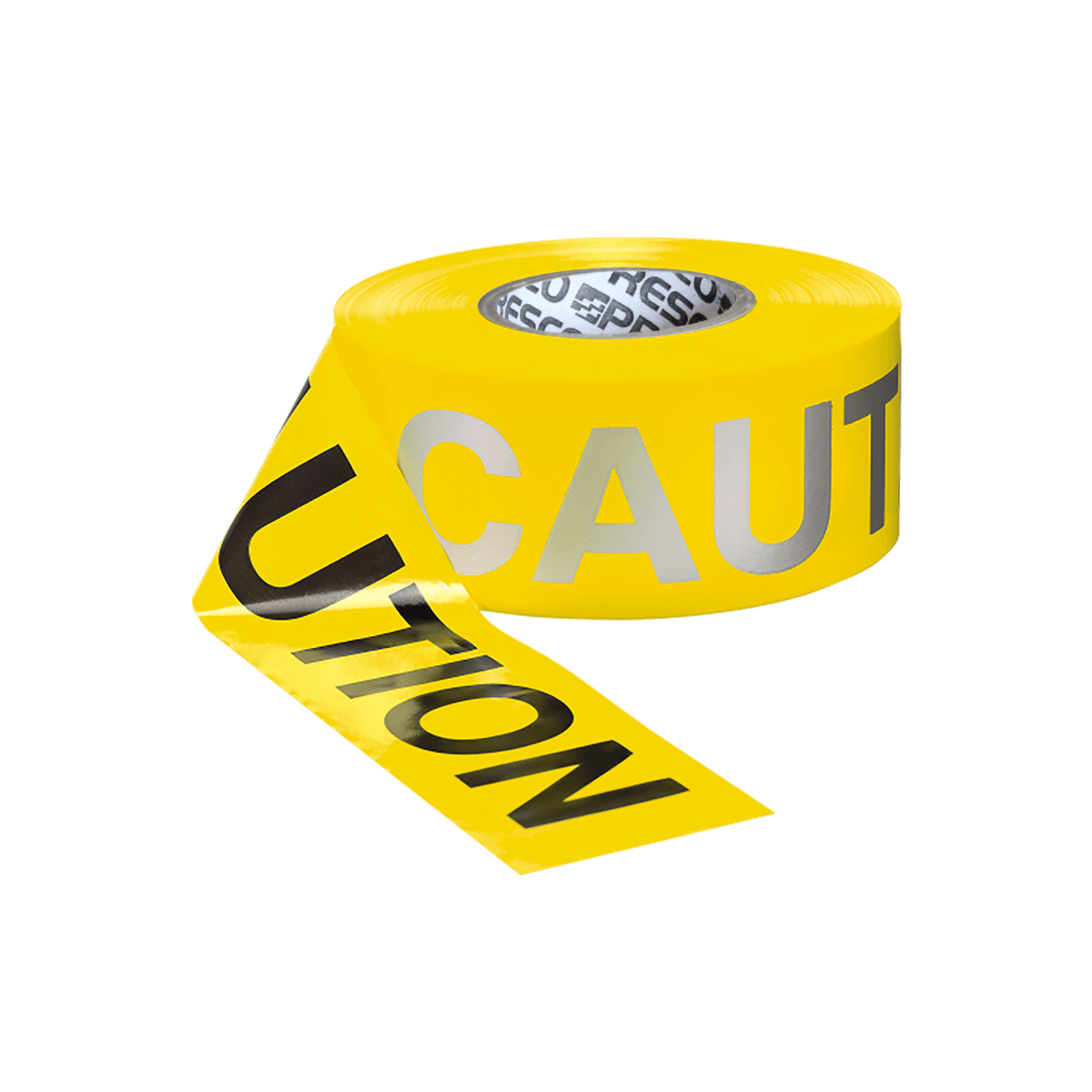 Presco Barricade Tape, 3" x 1000' Roll, 3 Mil Thickness, Reflective Yellow Day/Night, Caution