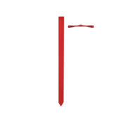Rhino Fiberglass 3-Rail™ Post, 66", Red