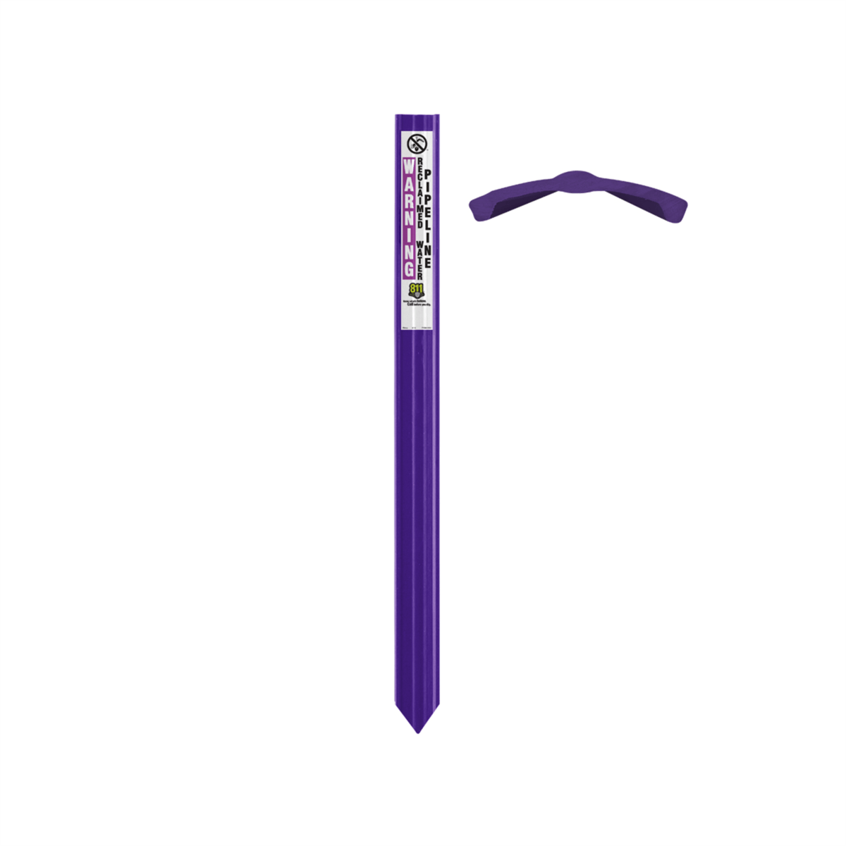 Rhino Hybrid 3-Rail™ Post, 72", Purple, Reclaimed Water Pipeline