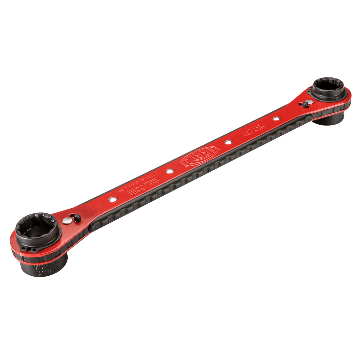 Reed Thru Bolt Ratchet Wrench, 4 Sockets, Sealed Edges