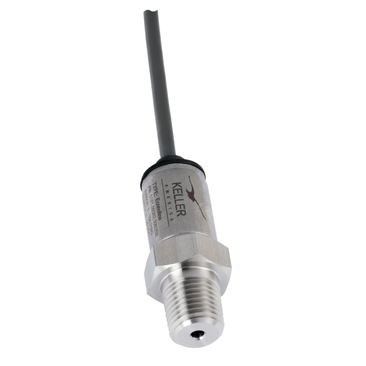 KELLER Econoline General Purpose Pressure Transmitter, 316SS, 0-100 PSI, 4-20 mA, 10' PVC cable, 1%