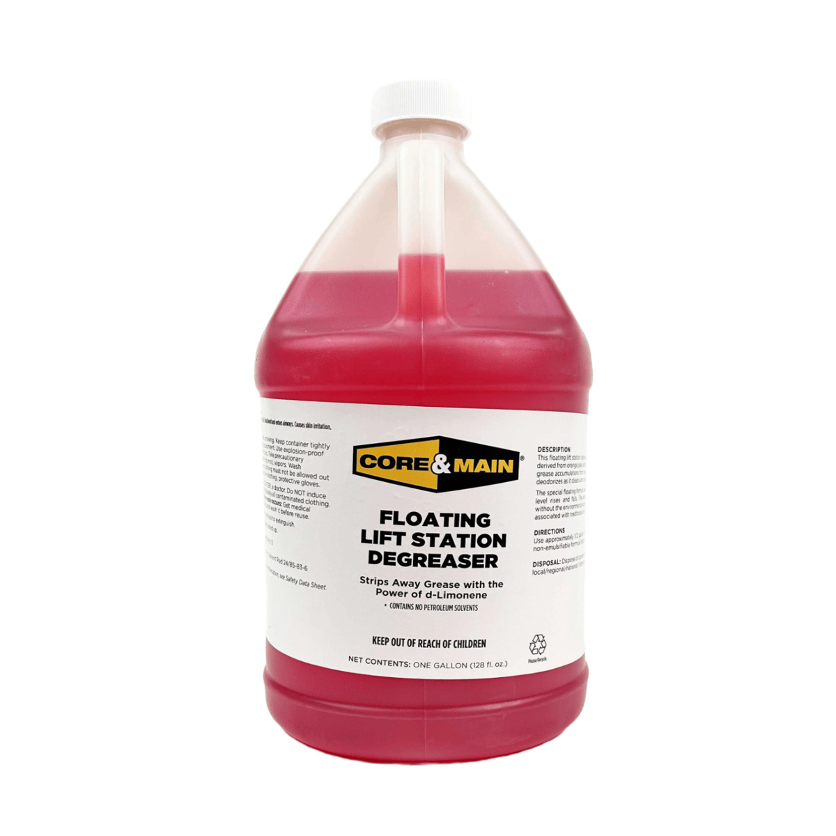 Core & Main Floating Lift Station Degreaser, 100% d-Limonene, 1 Gallon Bottles, 4/Pack