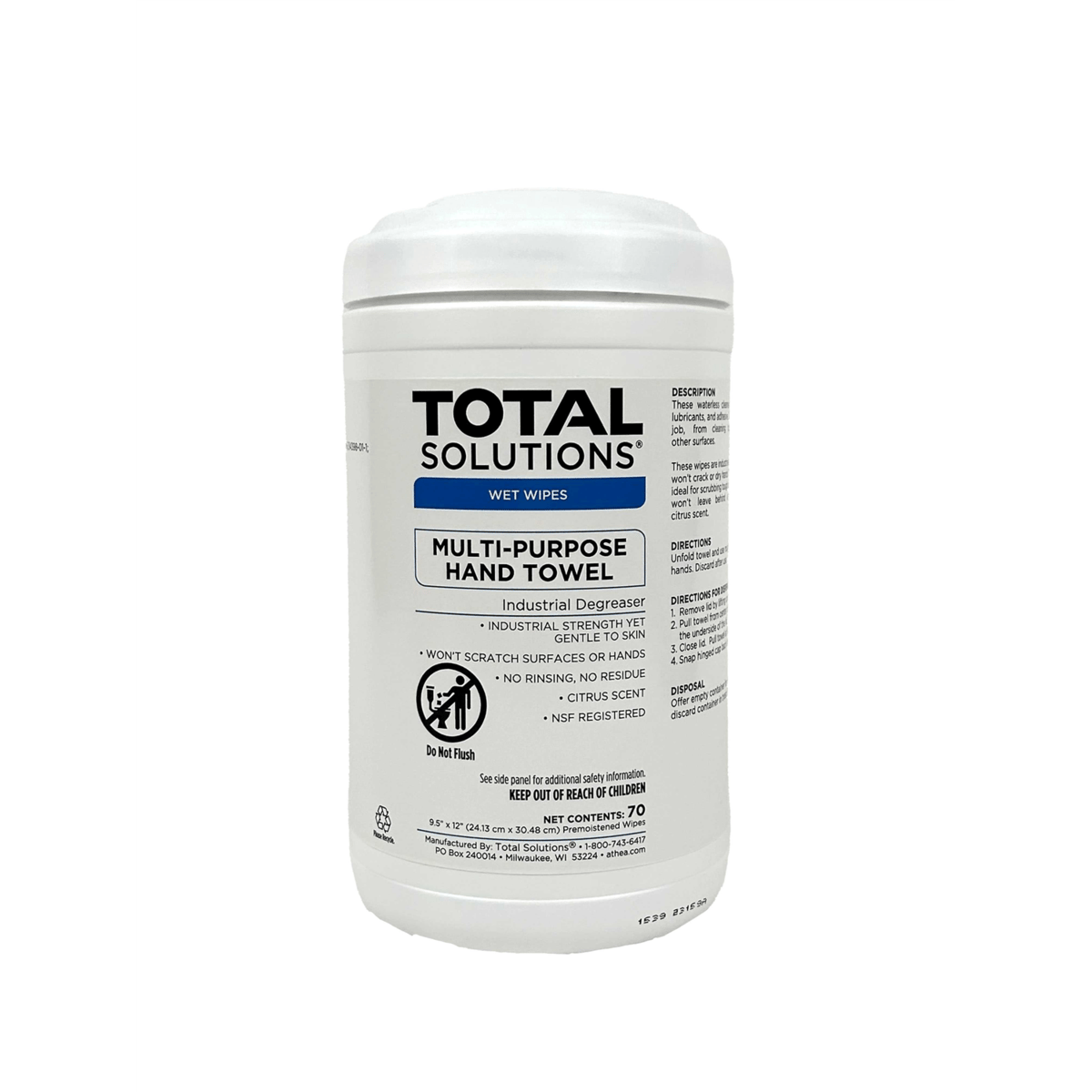 Multi Purpose Hand Towels, 70 Count, 6 Canisters/Case