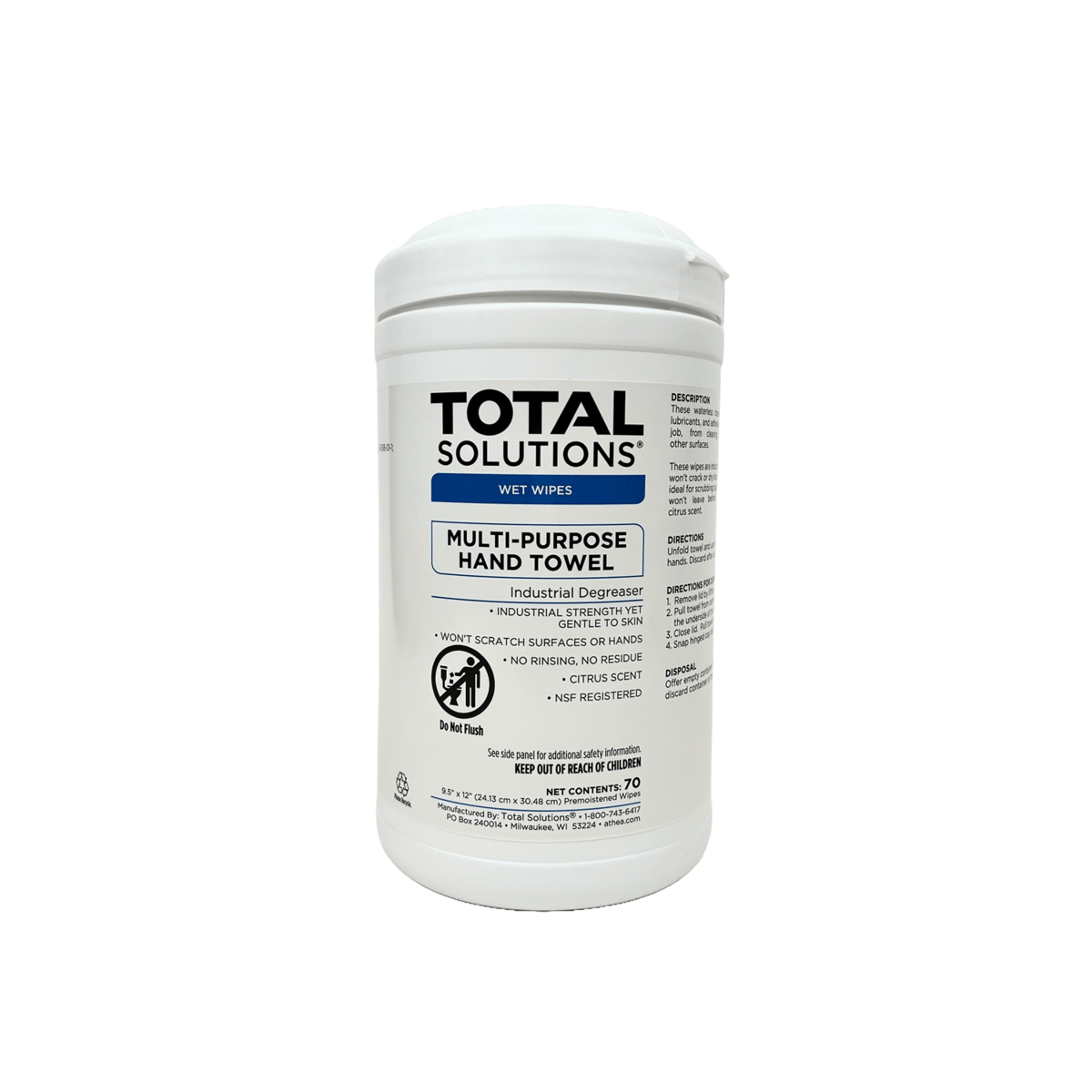 Multi Purpose Hand Towels, 70 Count, 6 Canisters/Case