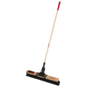 Razor-Back 24" Rough Surface Push Broom, w/ Wood Handle