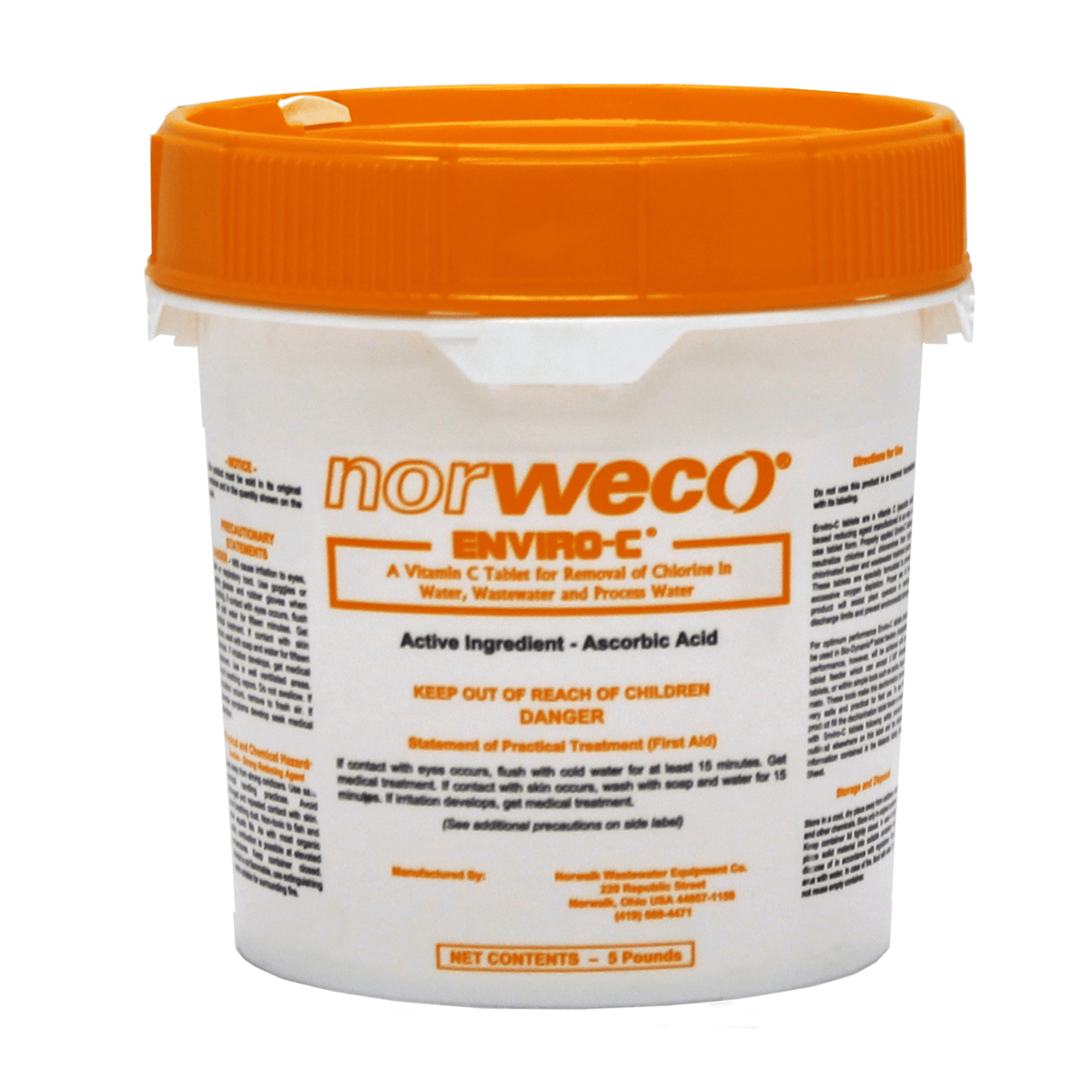 Norweco® Enviro-C® Dechlorination Tablets, 5 lbs, 20 Tablets, 5Enviro-C