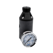 Griffco Back Pressure Valve BPIG100-P 1" PVC 10 to 250 PSI w/ Pressure Gauge