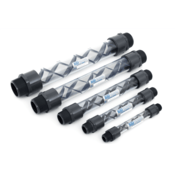 Koflo 1" Static Mixer, PVC, (6) Fixed Mixing Elements, NPT(M) Ends, 11" Length,1-40C-4-6-2