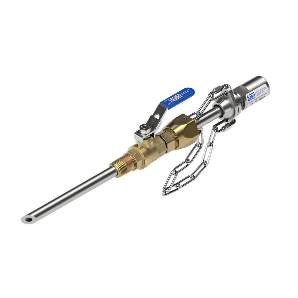 Koflo Retractable Injection Quill, 1" NPT Process, 1/2" Inlet, Hastelloy, w/Check Valve,QR-1B-.5HV-6