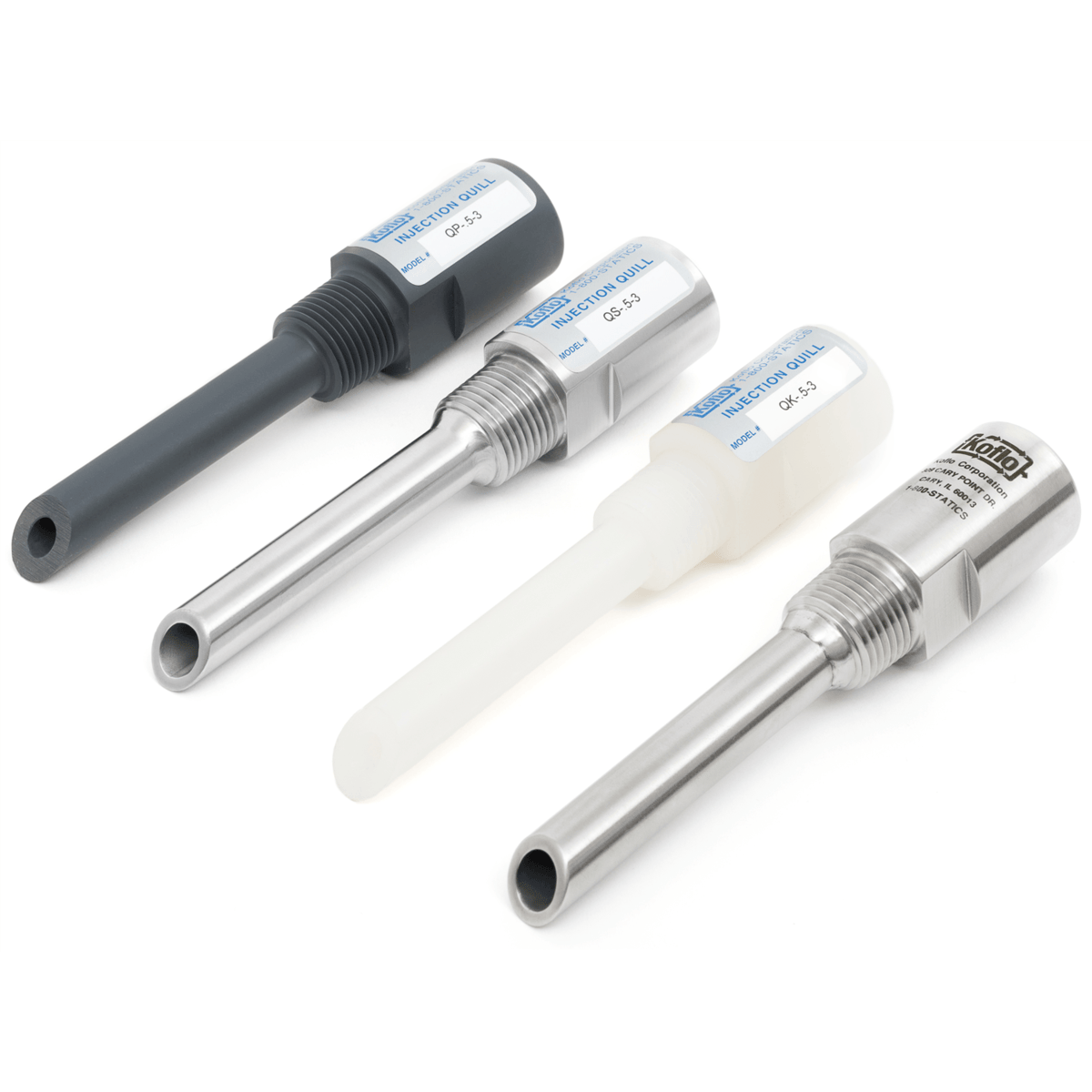 Koflo Hastelloy® C-276 Injection Quill, 1/2" PVC, 3" Stinger L, Check Valve, QH-.5-3-V