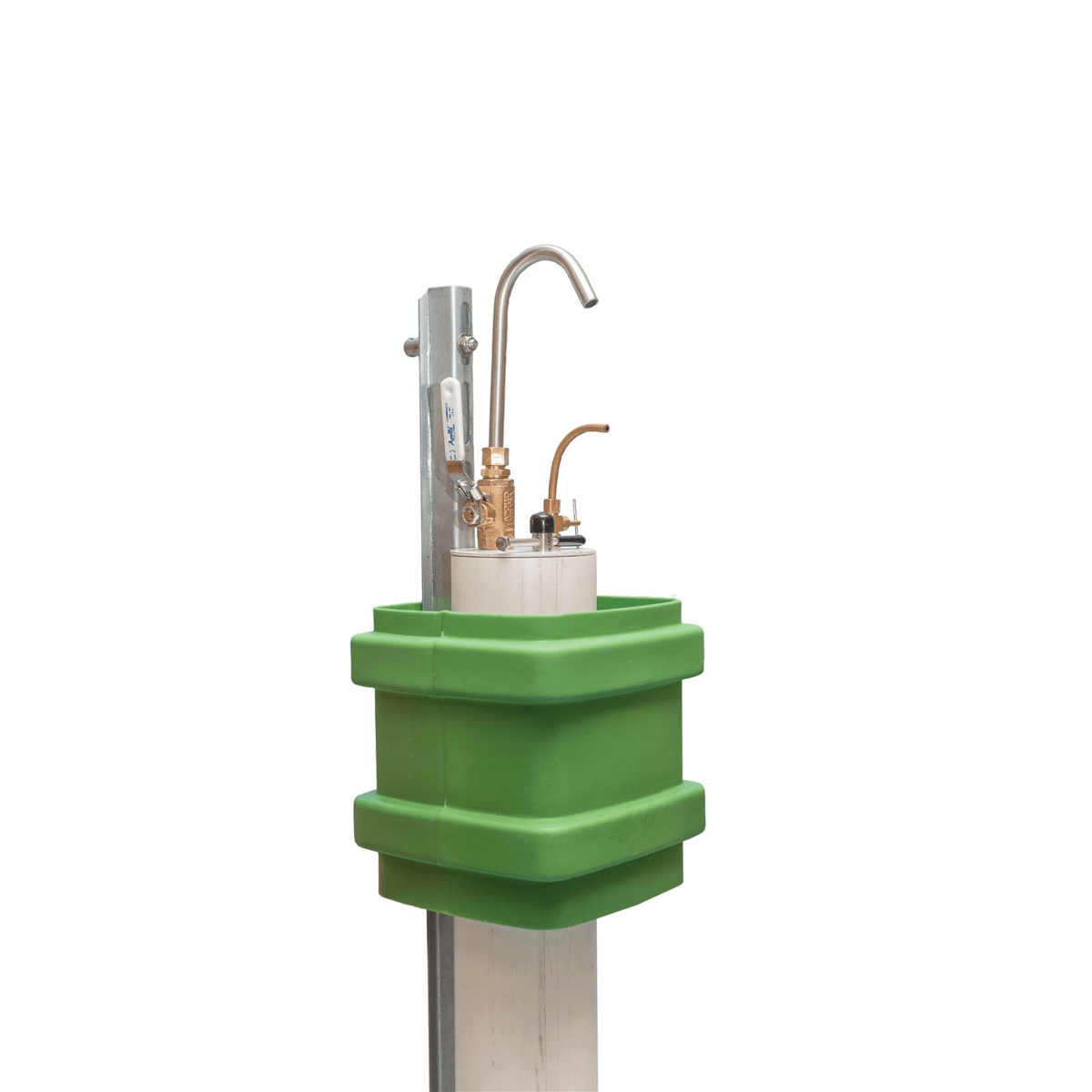 Water Plus Corp Above Grade Sampling Station, Cold Climate, Green, 60" Bury