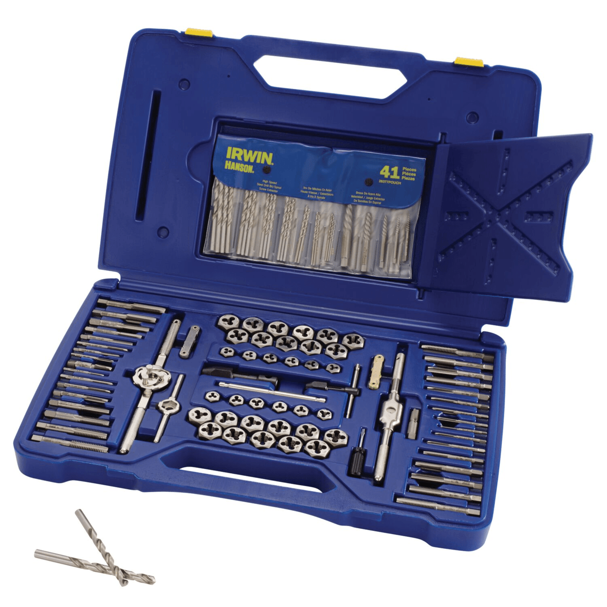 IRWIN HANSON Machine Screw/Fractional/Metric Tap, Die, Extractor and Drill Bit Set
