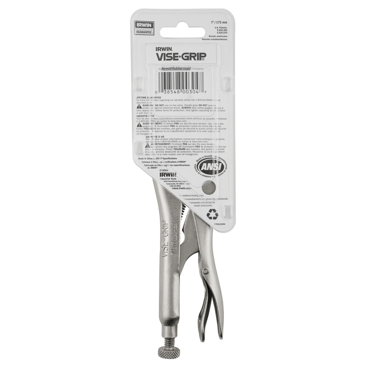 IRWIN Tools VISE-GRIP Locking Plier, Original, Straight Jaw, 7"
