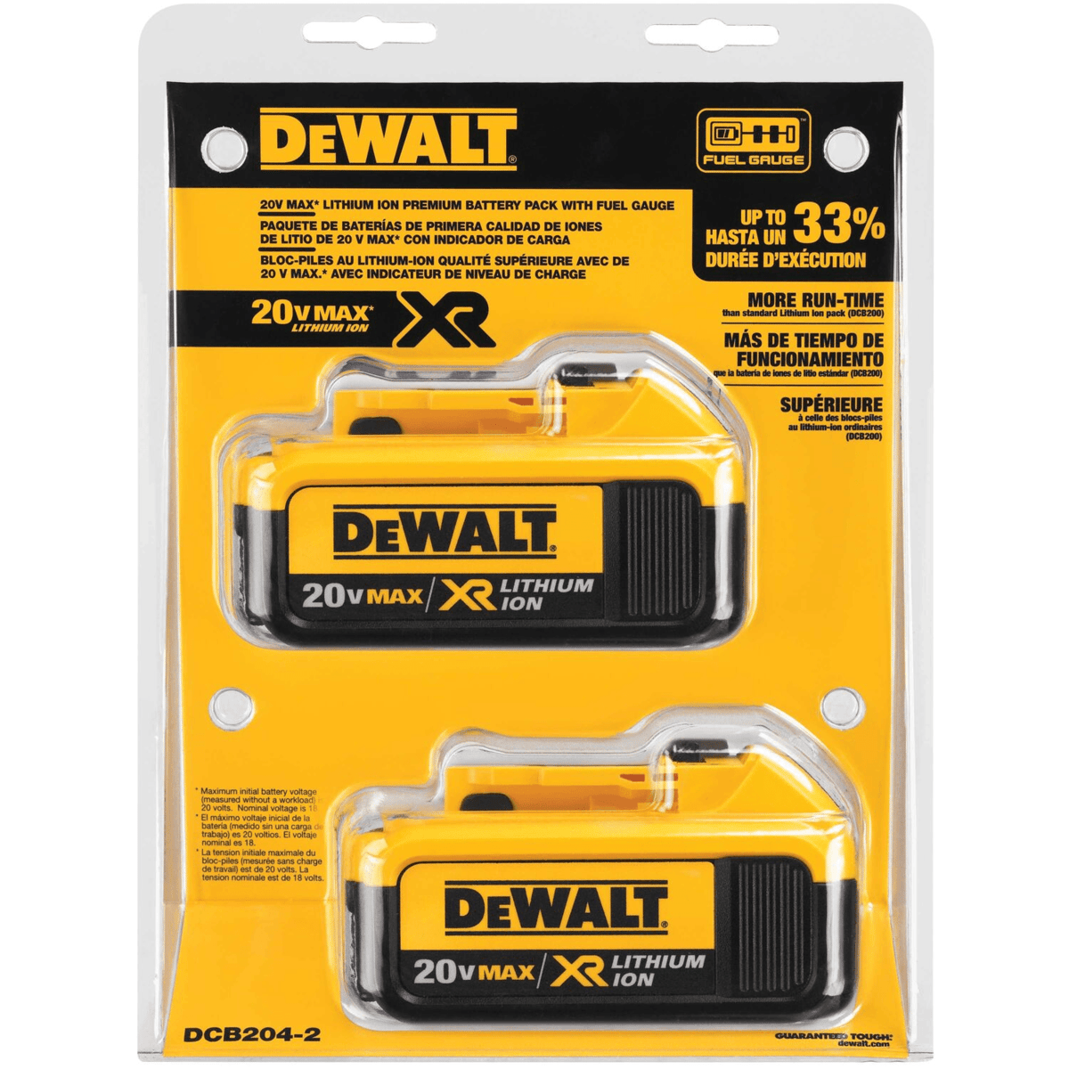 DEWALT 20V MAX XR 4Ah Lithium Ion, 2/Pack