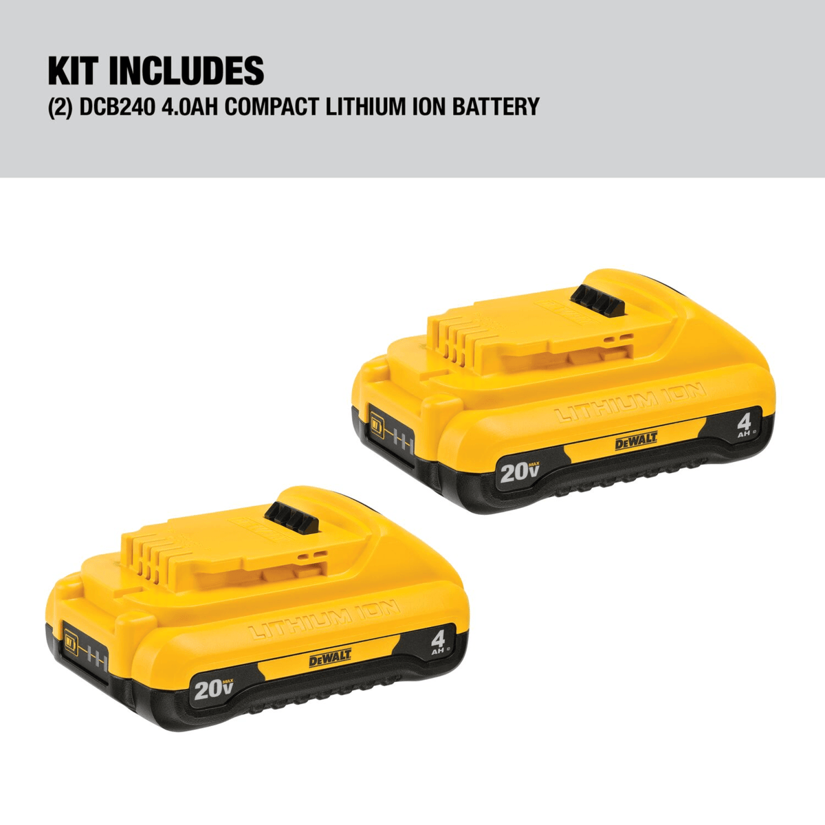 DEWALT 20V MAX Compact 4Ah Batter, 2/Pack