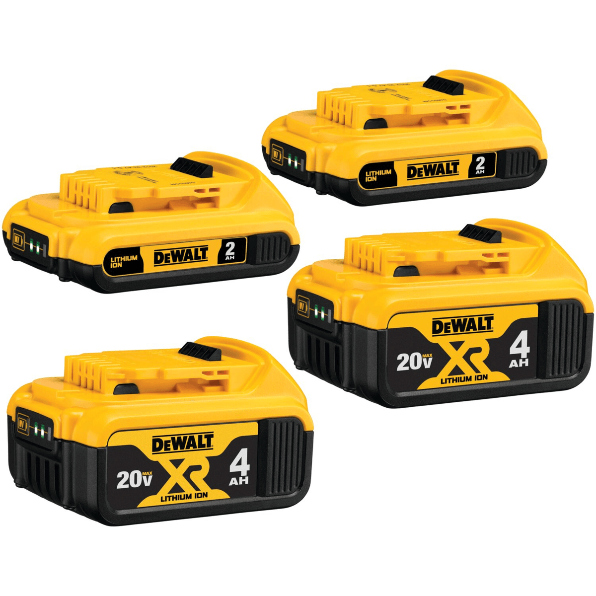 DEWALT 20V MAX Lithium Ion Battery 4/Pack