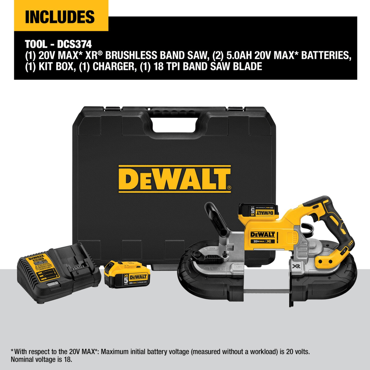 DEWALT 20V MAX XR Brushless Deep Cut Band Saw Kit