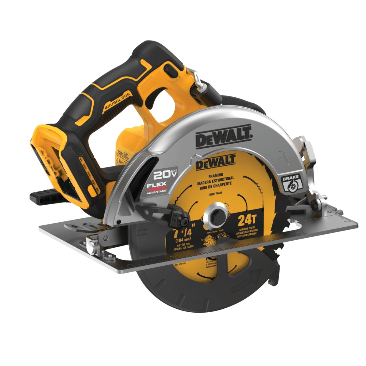 DEWALT 20V MAX Brushless Cordless Circular Saw w/ FLEXVOLT Advantage, 7-1/4", Tool Only
